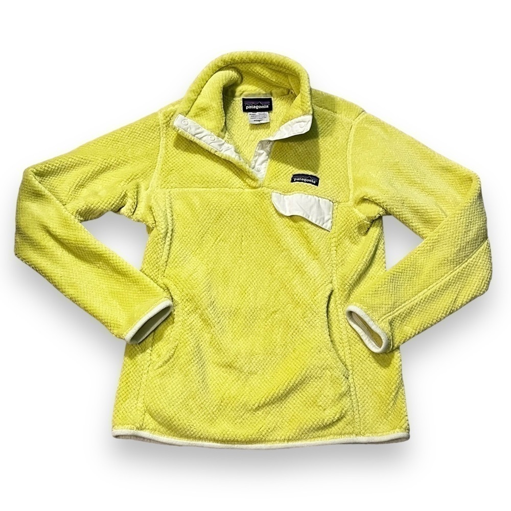 Patagonia T Snap Retool Pullover Fleece Kangaroo Pocket  RARE Color Yellow XS